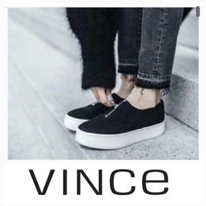 Vince Black Women's Warner Platform Zip Up Sneakers Women's Size 6.5